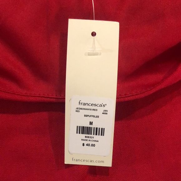 Miami Red Puff-Sleeve Crop - Picture 5 of 5